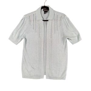 Mid-Century Dalton Embellished Knit Cardigan Women's 10/12 Light Blue‎
